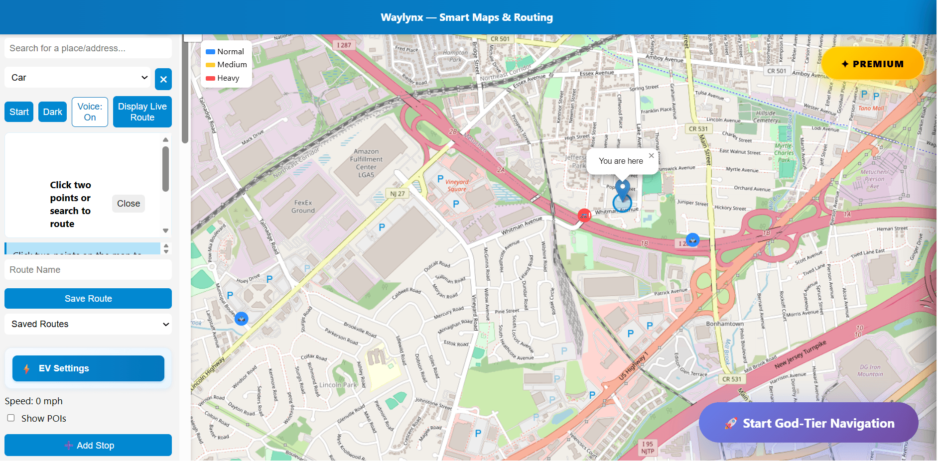 Screenshot of Waylynx App