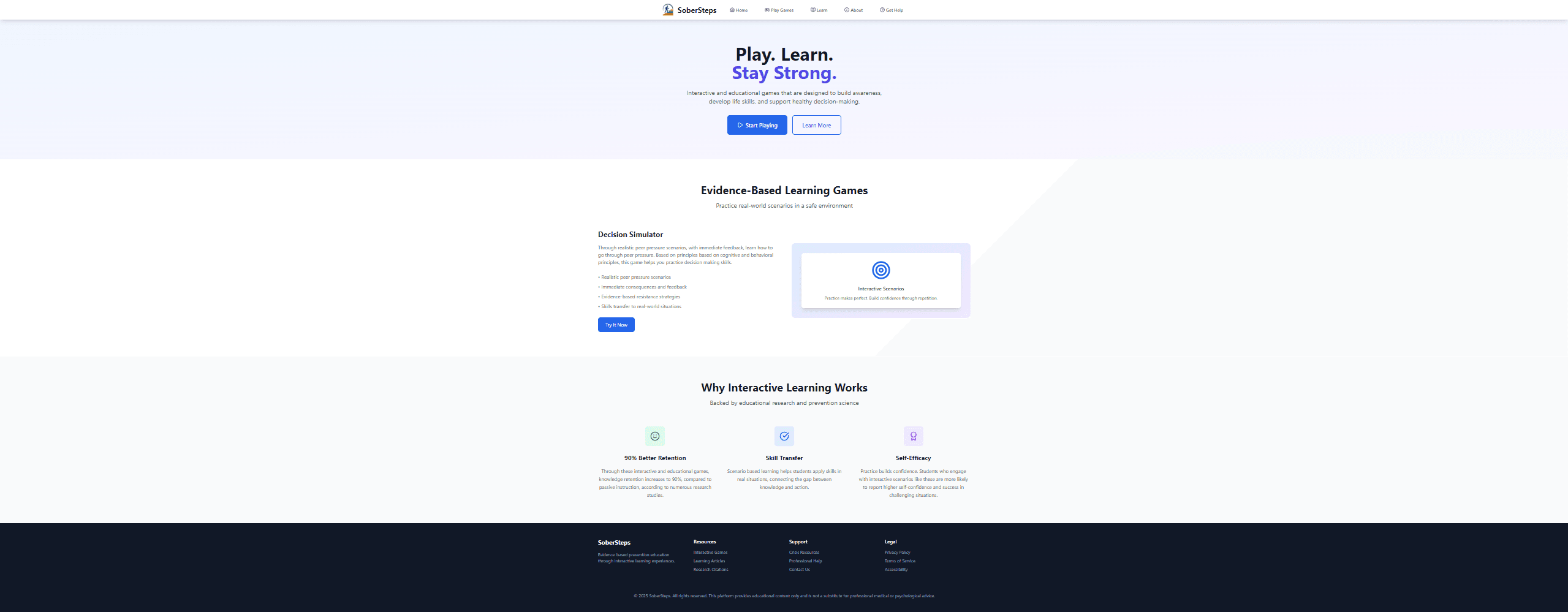 Screenshot of Sobersteps