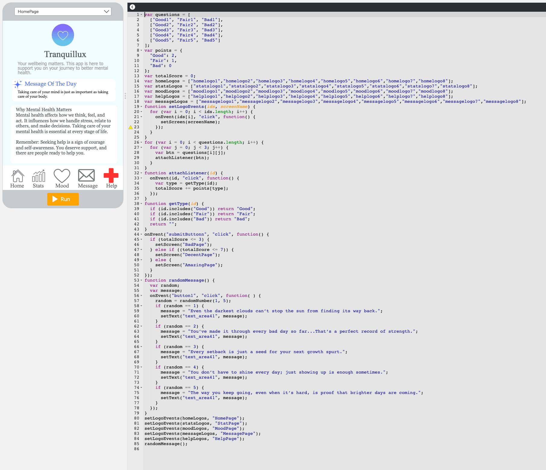 Screenshot of Tranquilluxapp Cac2025