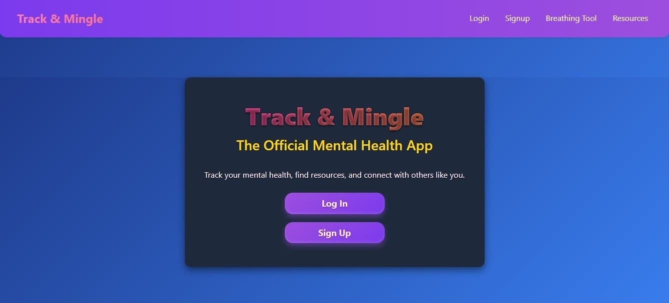 Screenshot of Mental Health App