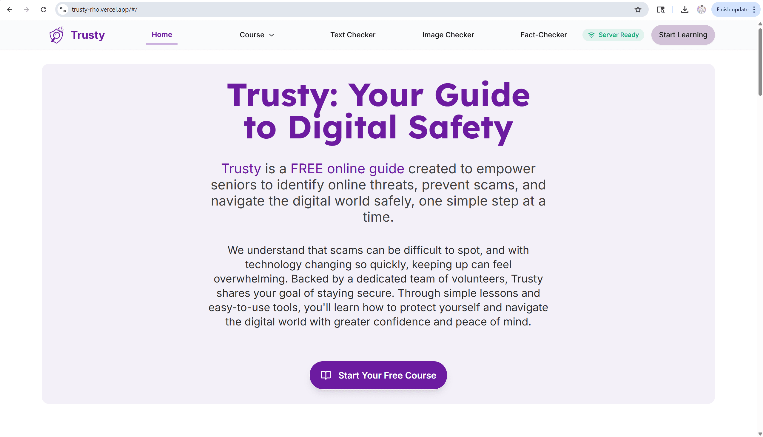 Screenshot of Trusty