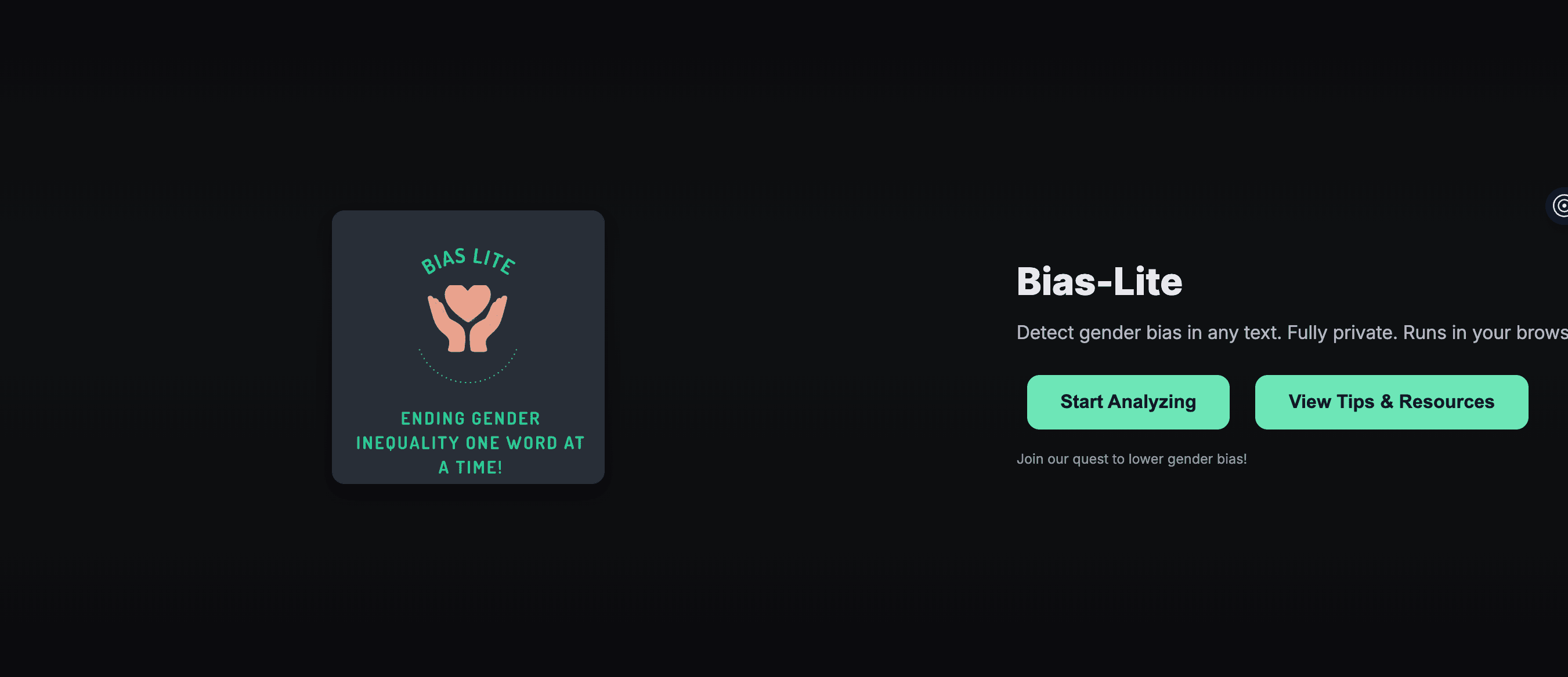 Screenshot of Bias Lite