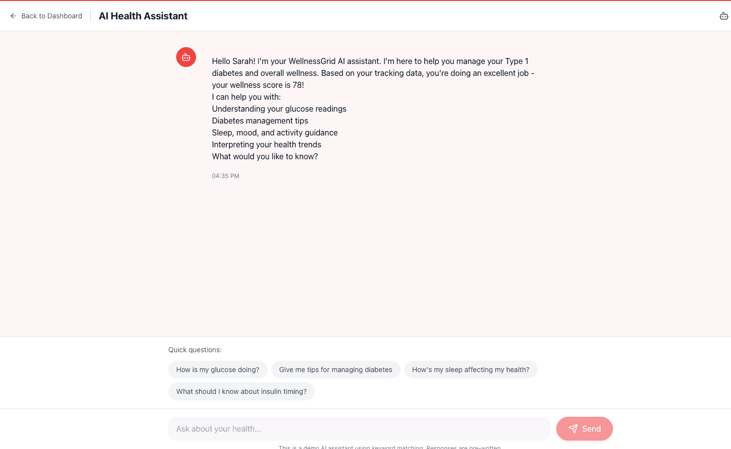 Screenshot of Wellnessgrid